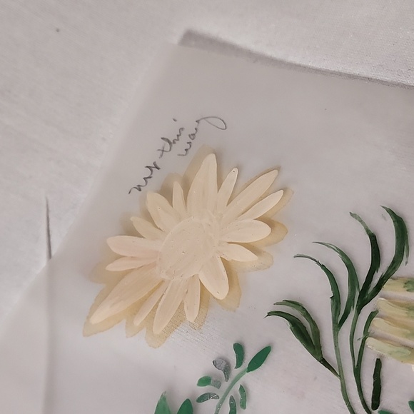 RARE and Vintage Hand Painted Flowers on Plastic Like Paper With Instructions - Picture 12 of 16